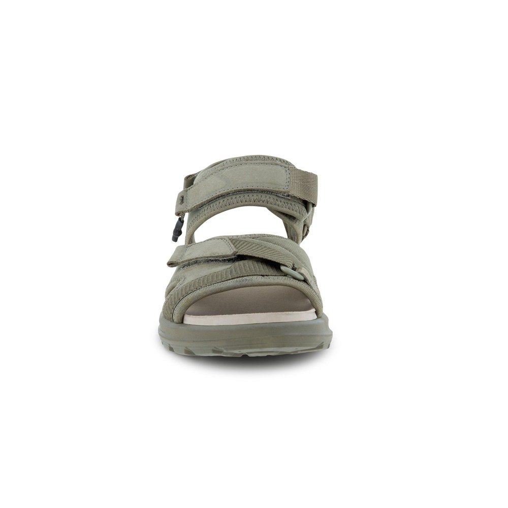 Womens Sandals - ECCO Exowrap 3S Velcro - Olive - 8492UJYTW